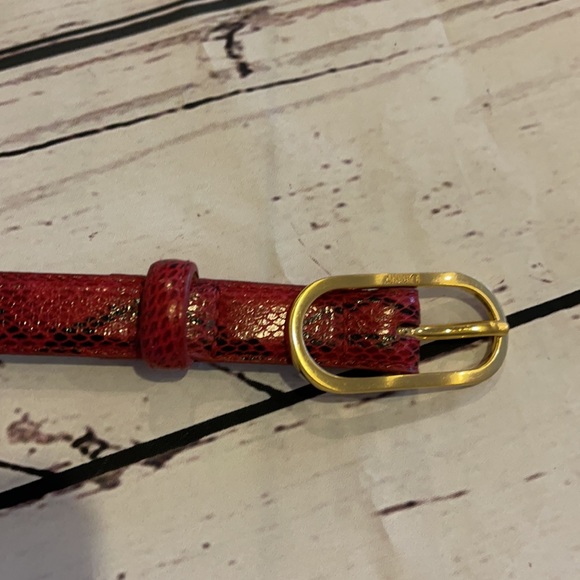 NWOT DKNY red python belt - Picture 4 of 6